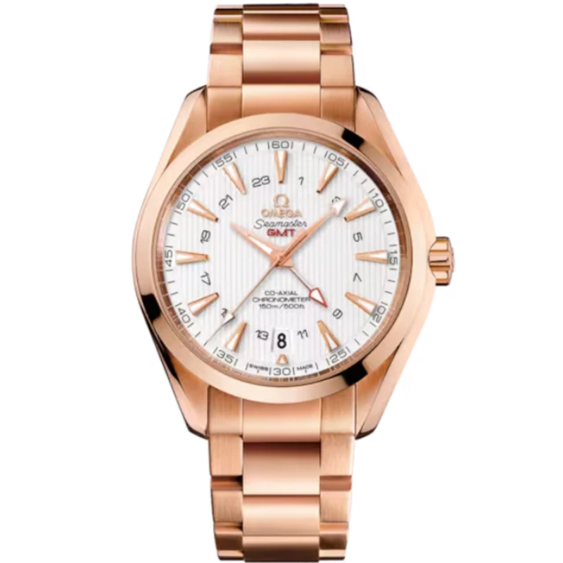 SEAMASTER AQUA TERRA 150M GMT 43 MM RED GOLD WITH SILVER DIAL - Omega
