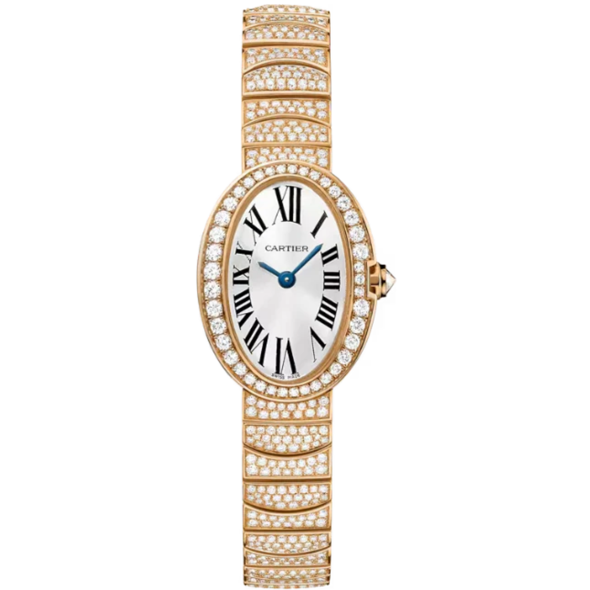 BAIGNOIRE DE CARTIER 25 MM 18K ROSE GOLD WITH SILVER SUNRAY EFFECT DIAL - Cartier