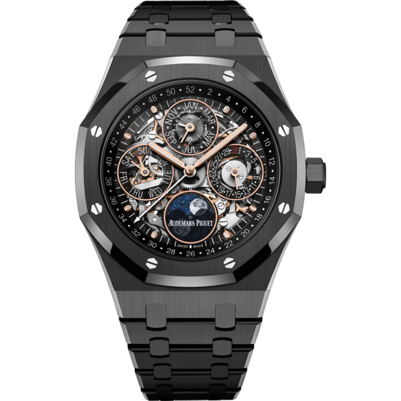 Royal Oak Perpetual Calendar Openworked 41MM Black Ceramic Bracelet Sapphire Dial Black Ceramic Case - Audemars Piguet