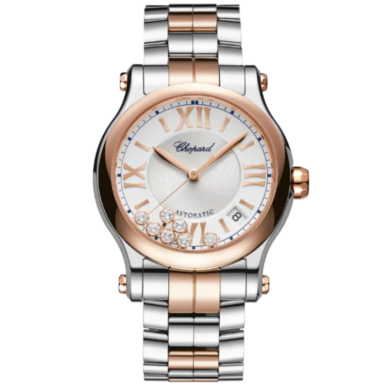 HAPPY SPORT 36 MM ETHICAL ROSE GOLD - LUCENT STEEL™ WITH SILVER DIAL - Chopard