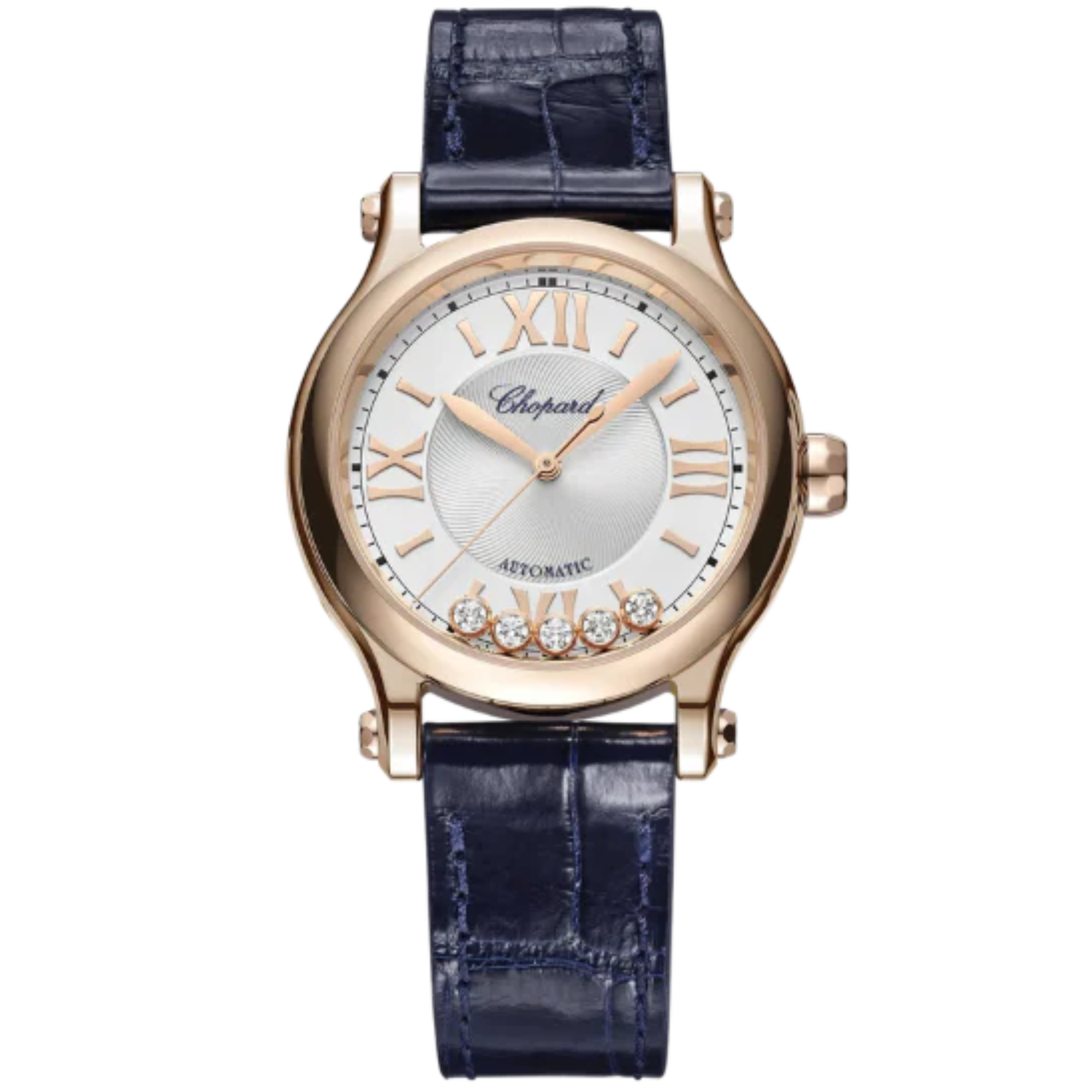 HAPPY SPORT 33 MM ETHICAL ROSE GOLD WITH SILVER DIAL - Chopard