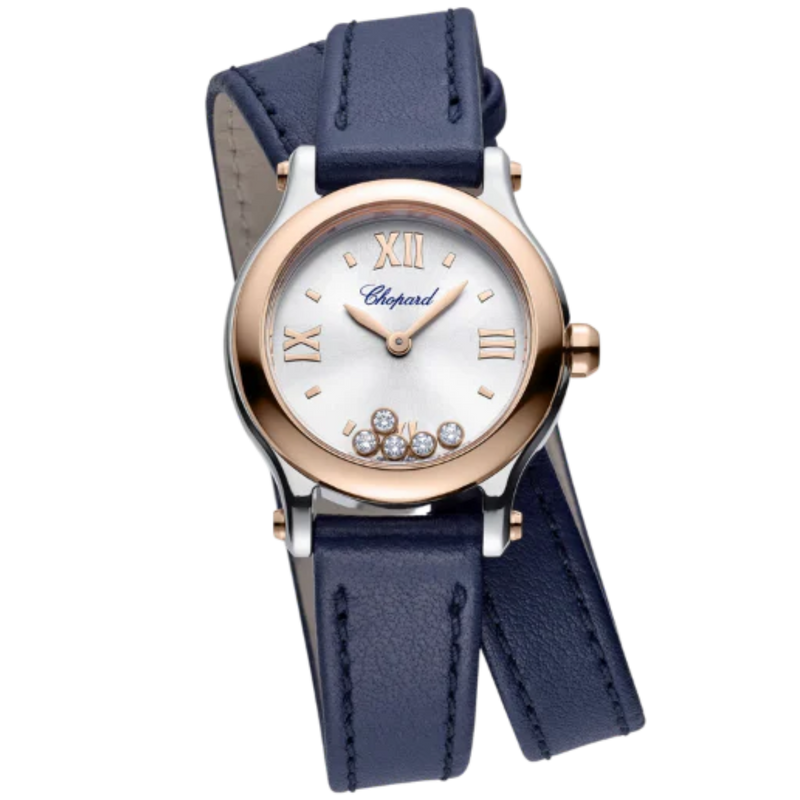 HAPPY SPORT 25 MM ETHICAL ROSE GOLD - LUCENT STEEL™ WITH SILVER DIAL - Chopard