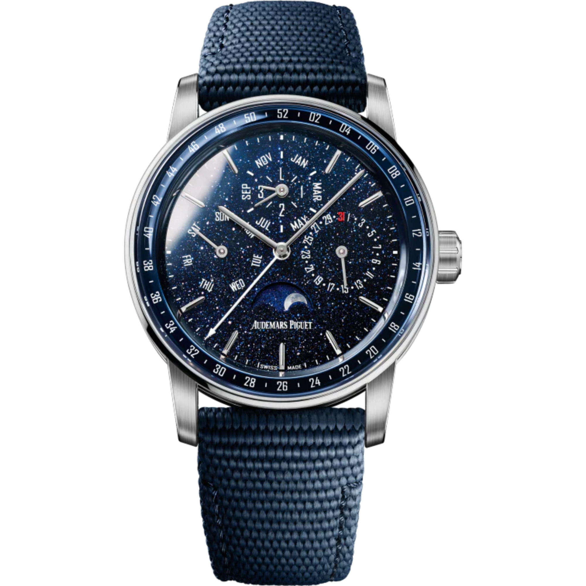 Code 11.59 by Audemars Piguet 41mm Blue Rubber-Coated Strap Blue Aventurine Dial Blue Lacquered Inner Bezel and White Gold Case - Audemars Piguet
