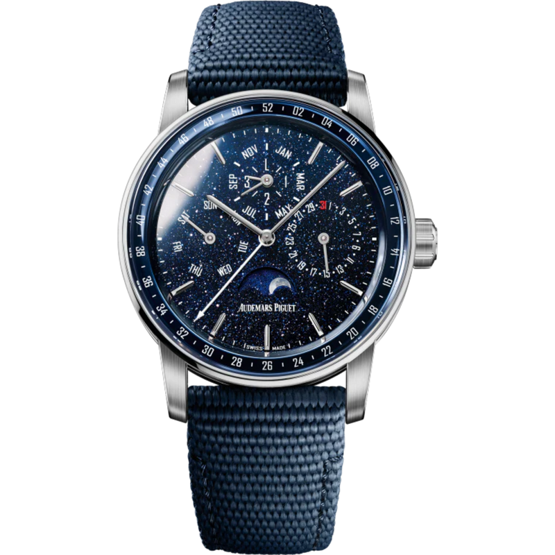 Code 11.59 by Audemars Piguet 41mm Blue Rubber-Coated Strap Blue Aventurine Dial Blue Lacquered Inner Bezel and White Gold Case - Audemars Piguet