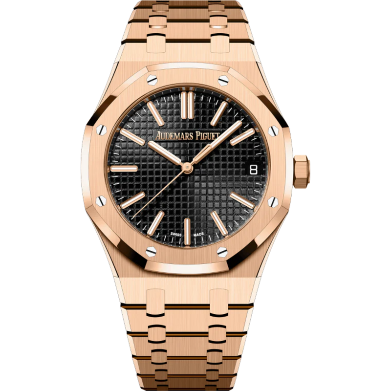 Audemars Piguet Royal Oak Ref. 15510OR.OO.1320OR.04 41MM Rose Gold Black Dial With Grande Tapisserie Pattern - Audemars Piguet
