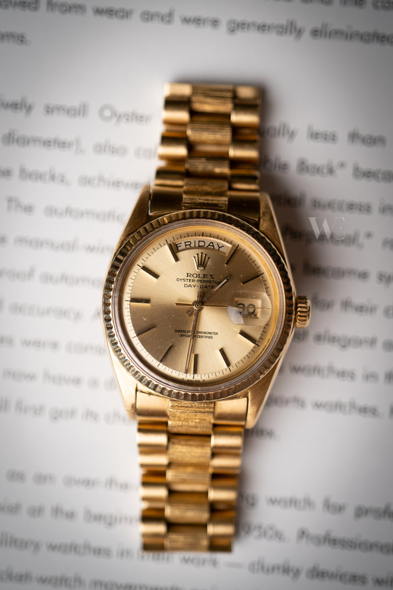 Rolex Day Date Ref. 1803 36mm Yellow Gold Bark Finish Bracelet