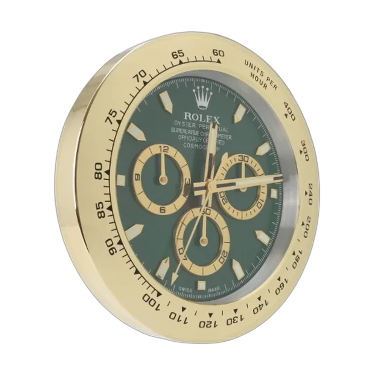Daytrona Paul Newman Wall Clock _ Gold & Green