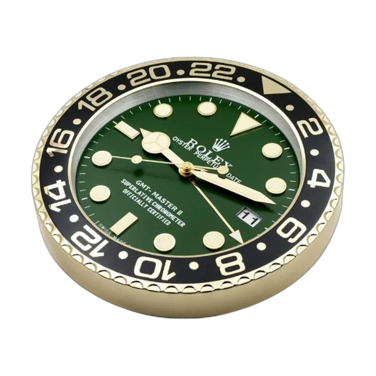 GMT-Master II Wall Clock _ Gold & Green Style
