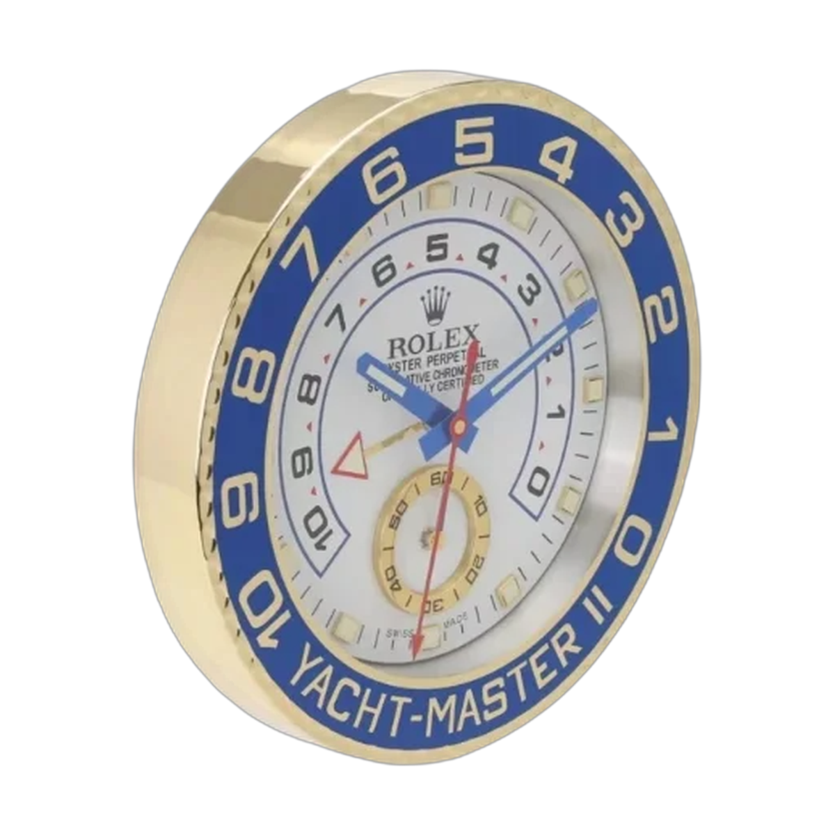 Rolex Yacht-Master II Wall Clock _ Blue & Gold Style