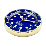 Submariner Wall Clock _ Blue Style Gold Frame