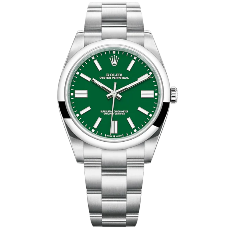 Oyster Perpetual 41 41MM Oyster Bracelet Green Dial Domed Bezel - Rolex
