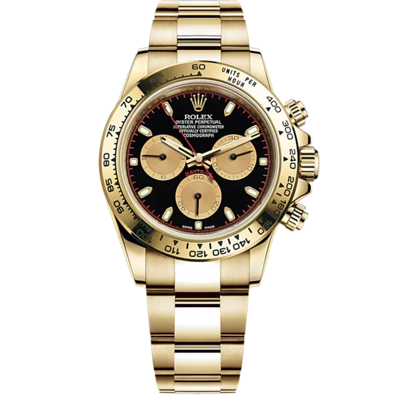 Cosmograph Daytona 40MM 18 CT Yellow Gold Oyster Bracelet Black Dial 18 CT Yellow Gold Bezel With Engraved Tachymetric Scale - Rolex
