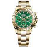 Cosmograph Daytona John Mayer 40MM Oyster Bracelet Bright Green Dial 18 CT Yellow Gold Bezel With Engraved Tachymetric Scale
