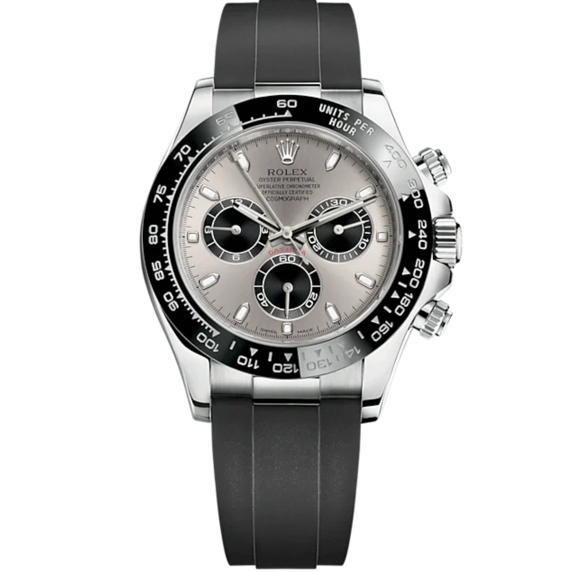 Cosmograph Daytona 40MM Oysterflex Bracelet 18 CT White Gold With Steel and Black Dial Black Cerachrom Bezel With Tachymetric Scale - Rolex