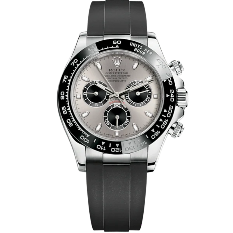Cosmograph Daytona 40MM Oysterflex Bracelet 18 CT White Gold With Steel and Black Dial Black Cerachrom Bezel With Tachymetric Scale - Rolex