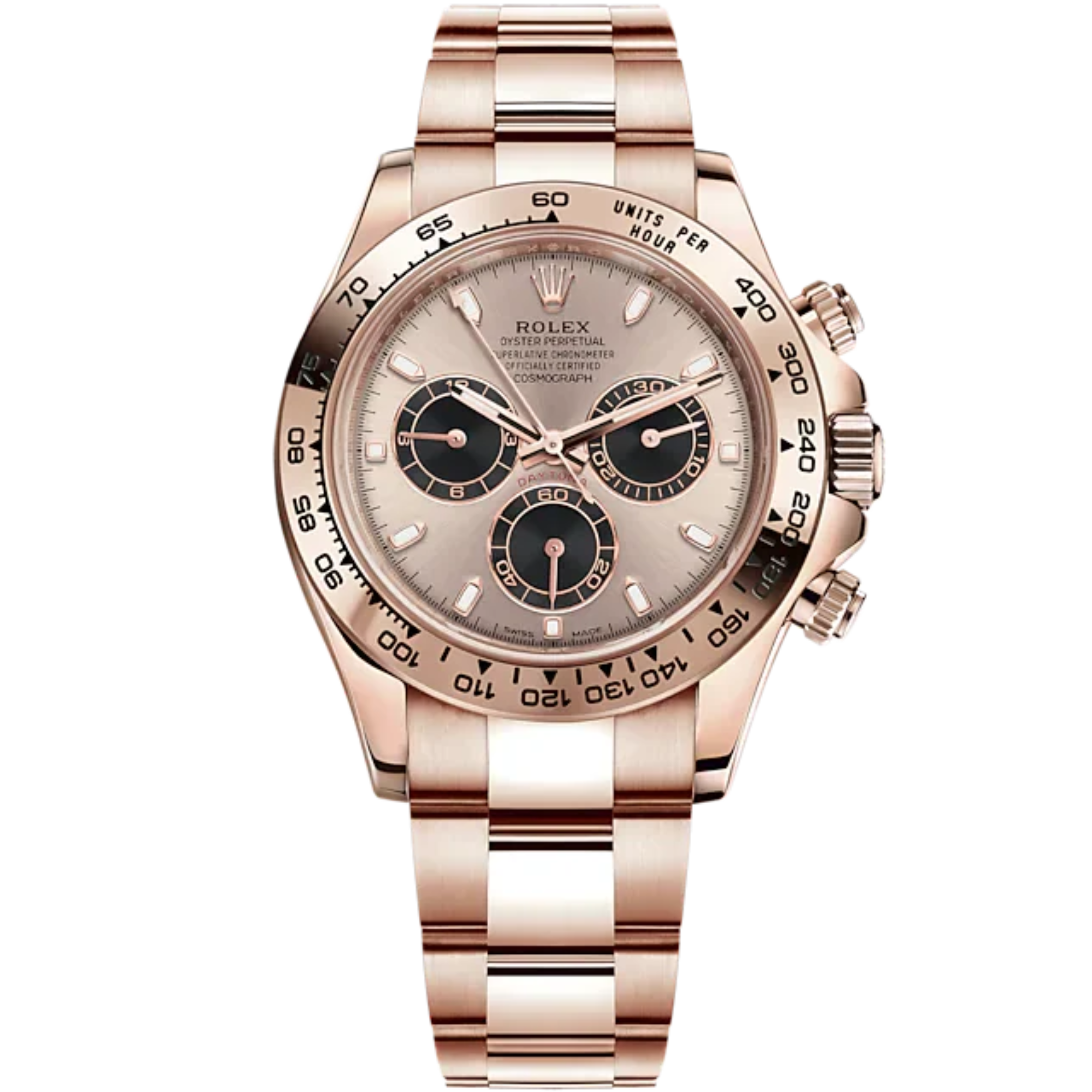 Cosmograph Daytona 40MM Oyster Bracelet Sundust Dial 18 CT Everose Gold Bezel With Engraved Tachymetric Scale - Rolex