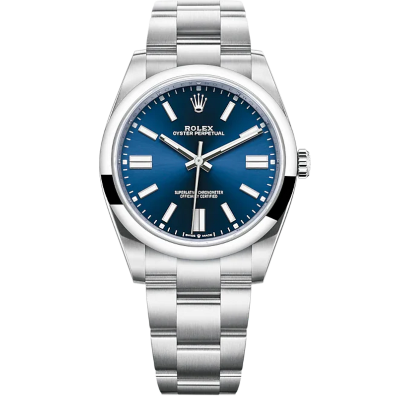 Oyster Perpetual 41 41MM Oyster Bracelet Bright Blue Dial Domed Dial - Rolex