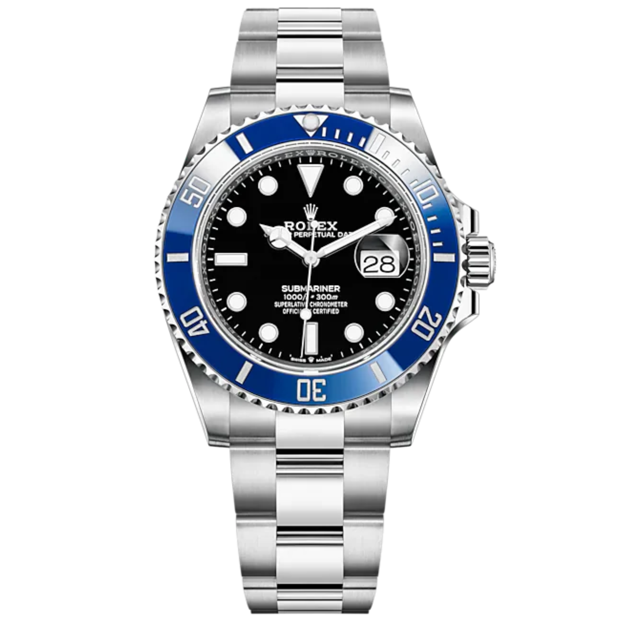 Submariner Date 41mm Oyster Bracelet and 18 CT white Gold with Black Dial Cerachrom Unidirectional Rotatable Bezel - Rolex