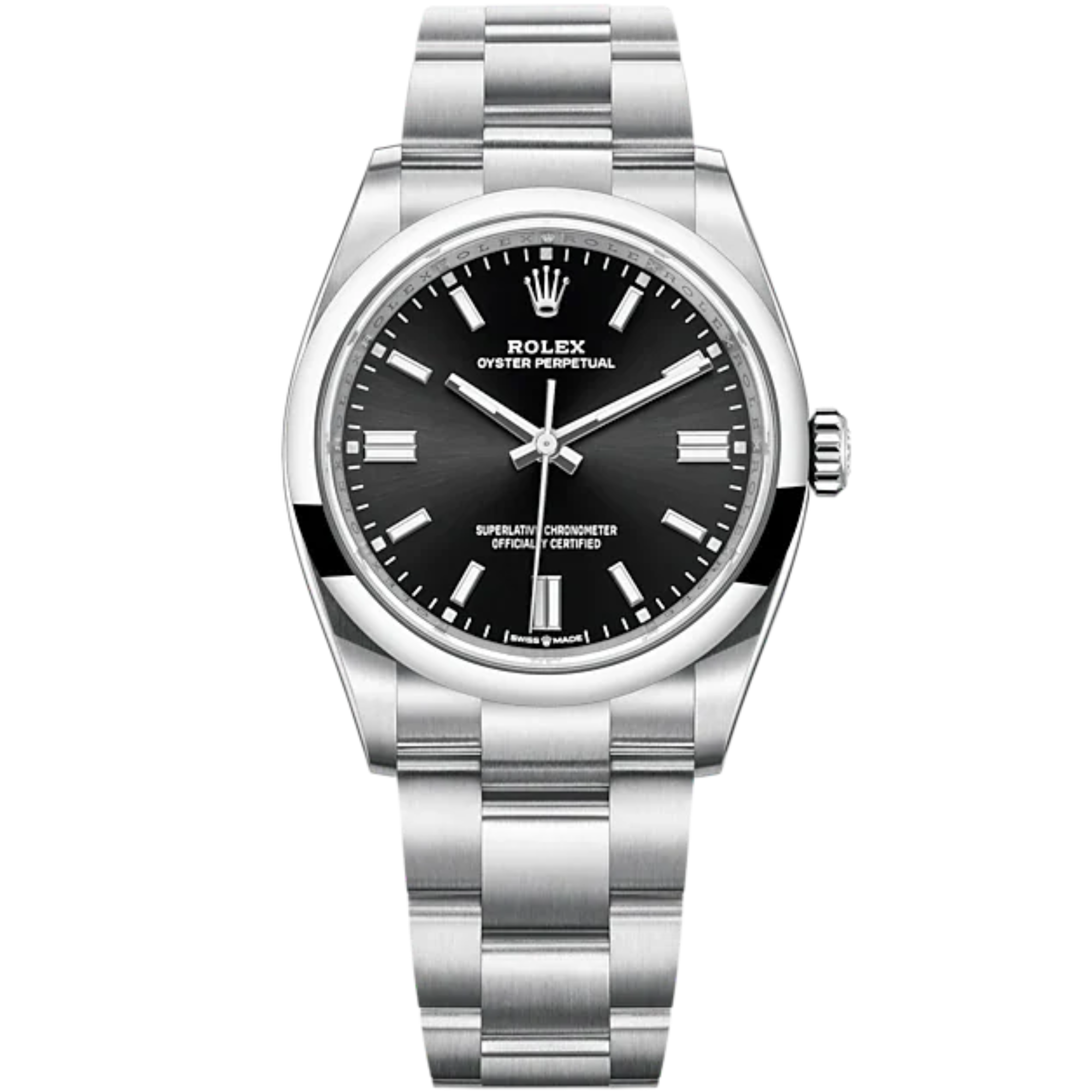 Oyster Perpetual 36 36MM Oyster Bracelet Bright Black Dial Domed Bezel - Rolex