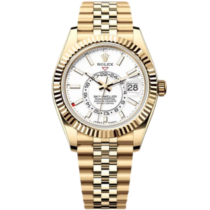Rolex Sky-Dweller Ref. 336938 Yellow Gold Case White Dial in Jubilee Bracelet - Rolex