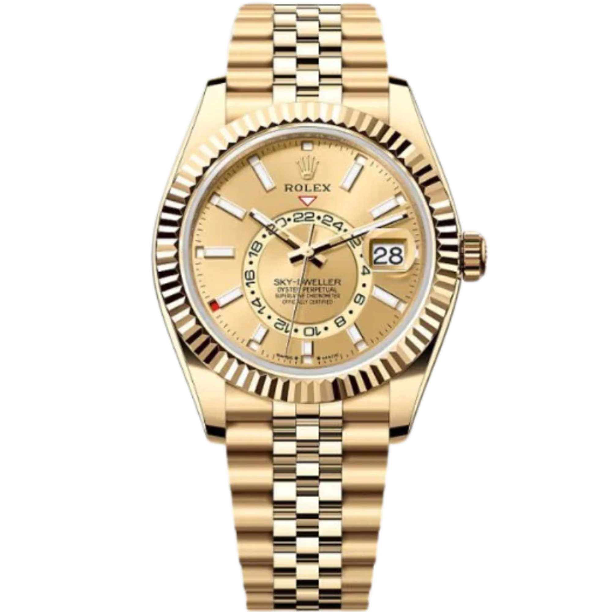 Rolex Sky-Dweller Ref. 336938 Yellow Gold Case Gold Dial in Jubilee Bracelet - Rolex
