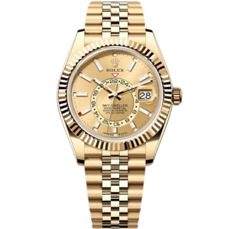 Rolex Sky-Dweller Ref. 336938 Yellow Gold Case Gold Dial in Jubilee Bracelet - Rolex