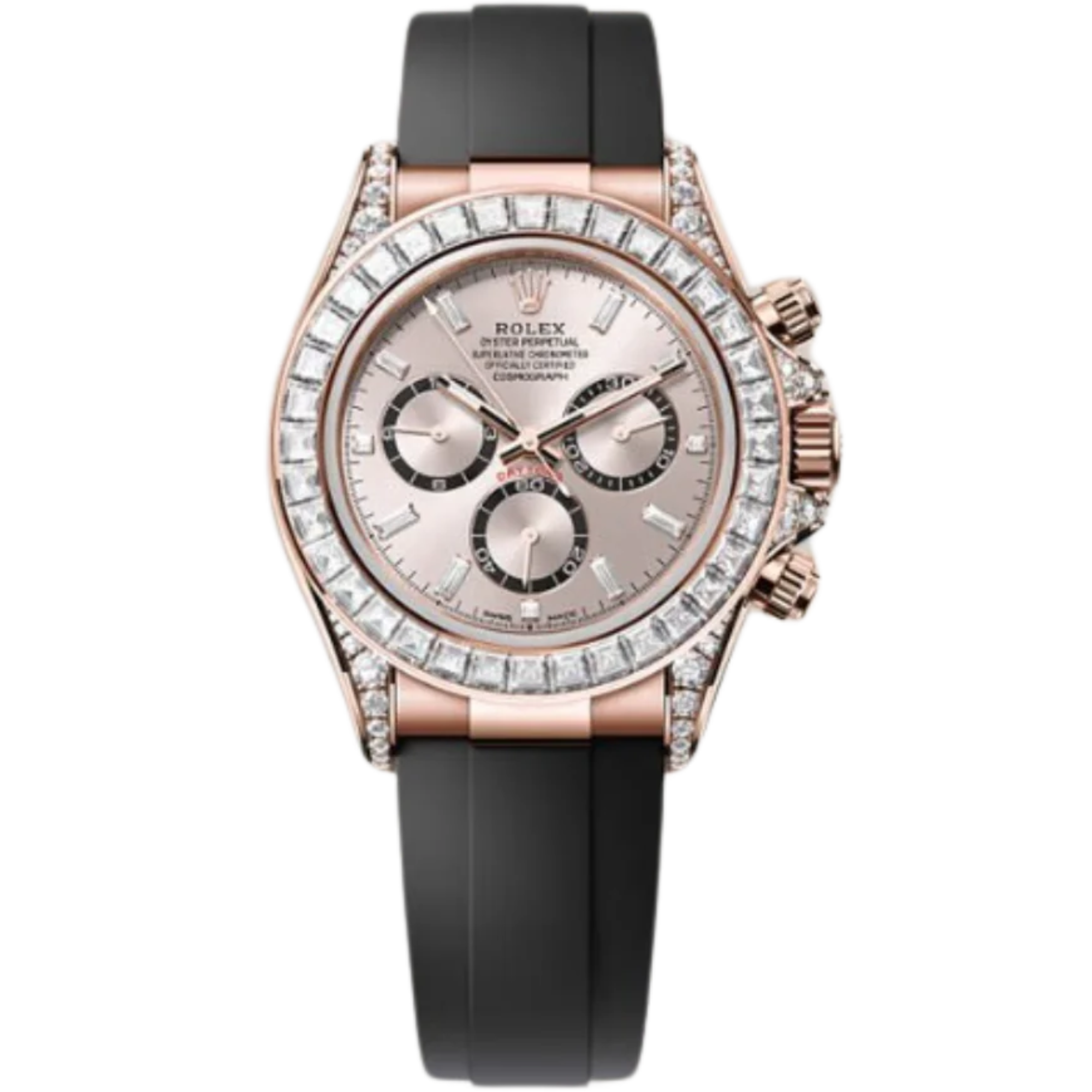 Rolex Daytona Ref. 126535TBR Yellow Gold Case Sundust Dial with Baguette Diamonds and Diamond-Set Bezel in Oysterflex - Rolex