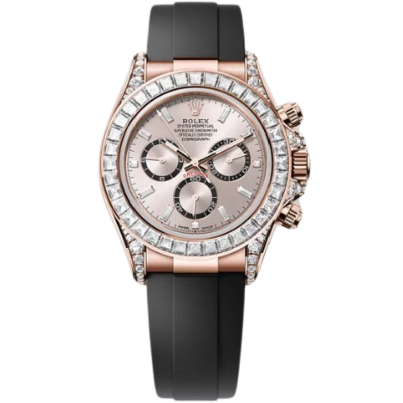 Rolex Daytona Ref. 126535TBR Yellow Gold Case Sundust Dial with Baguette Diamonds and Diamond-Set Bezel in Oysterflex - Rolex