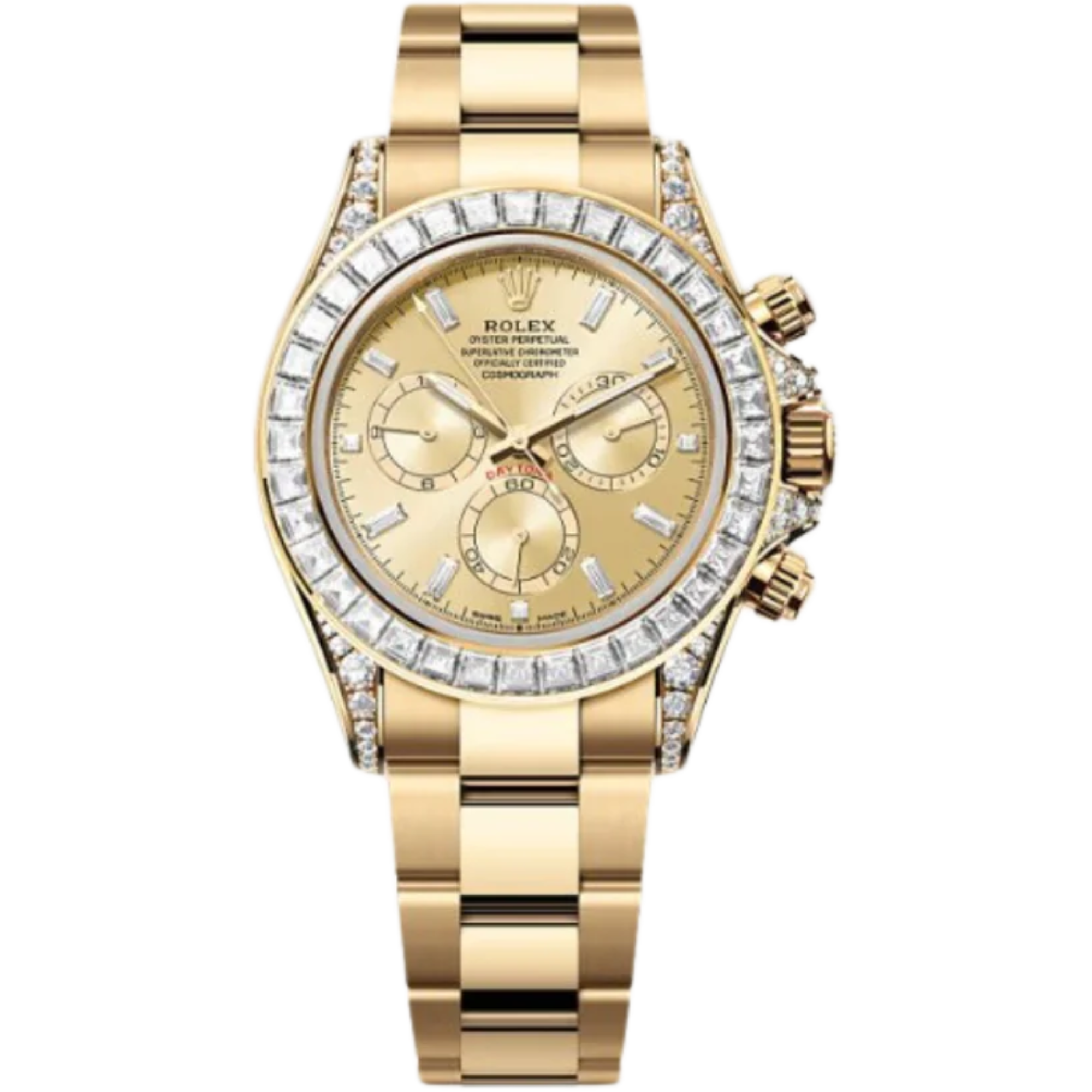 Rolex Daytona Ref. 126598TBR Yellow Gold Case Gold Dial with Baguette Diamonds and Diamond-Set Bezel - Rolex