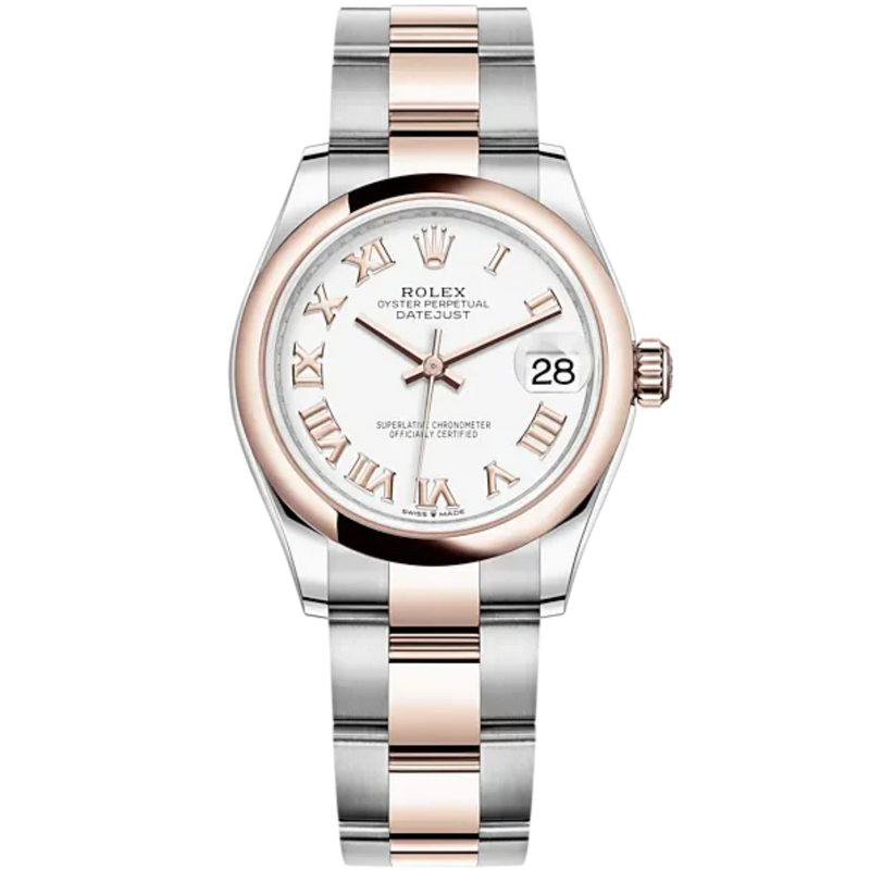 Datejust 31 31mm Oyster Bracelet Oystersteel and Everose Gold with White Dial Everose Gold Bezel - Rolex