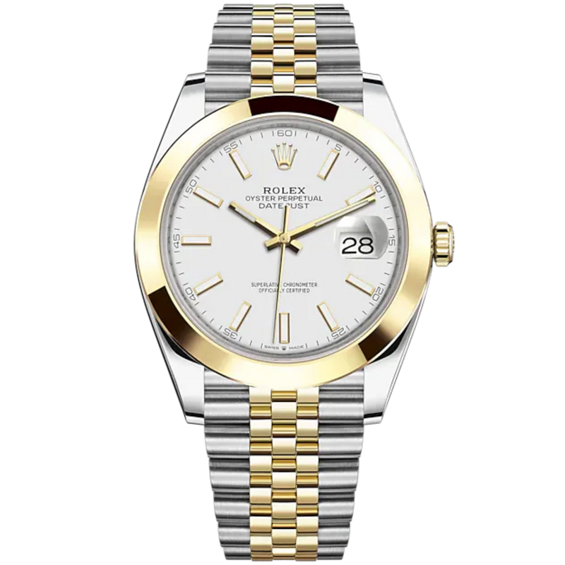 Datejust 41 41mm Jubilee Bracelet Oystersteel and Yellow Gold with White Dial Yellow Gold Bezel - Rolex