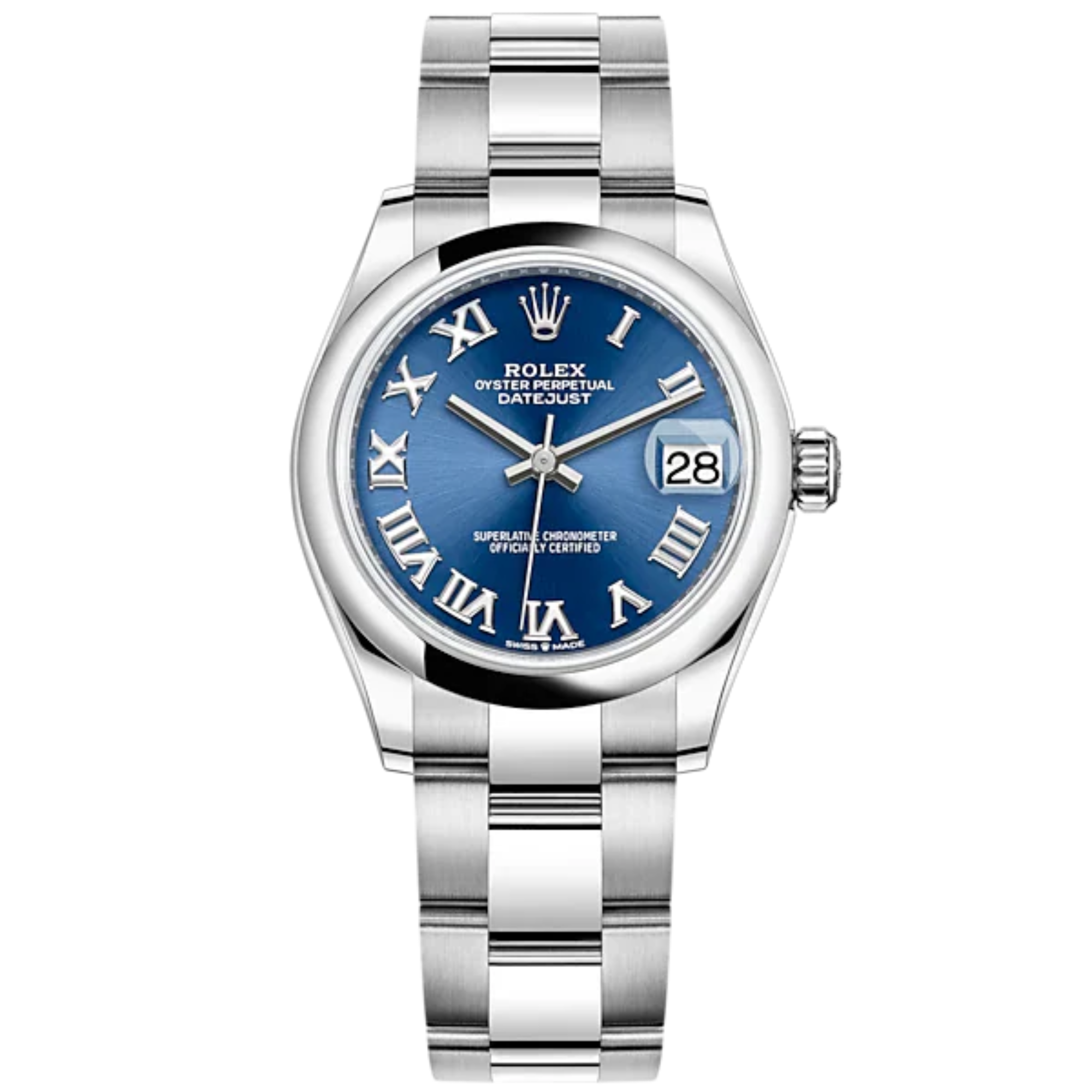 Datejust 31 31mm Oyster Bracelet Oystersteel with Bright Blue Dial Oystersteel Bezel - Rolex