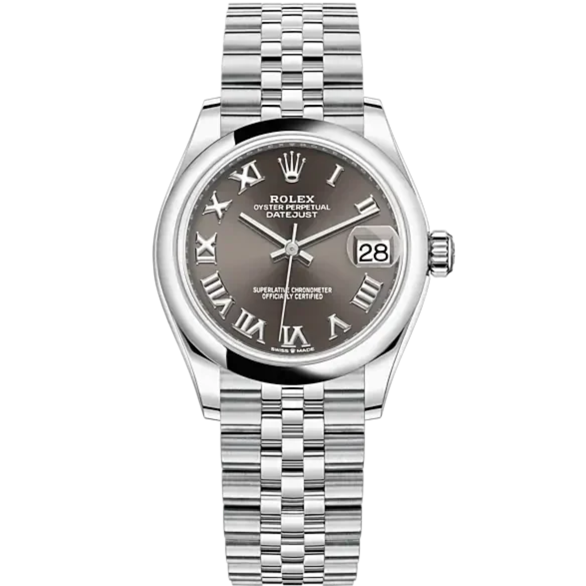 Datejust 31 31mm Jubilee Bracelet Oystersteel with Dark Grey Dial Oystersteel Bezel - Rolex