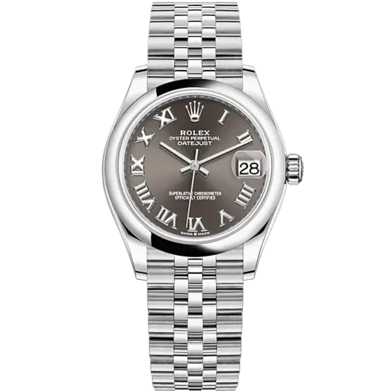 Datejust 31 31mm Jubilee Bracelet Oystersteel with Dark Grey Dial Oystersteel Bezel - Rolex
