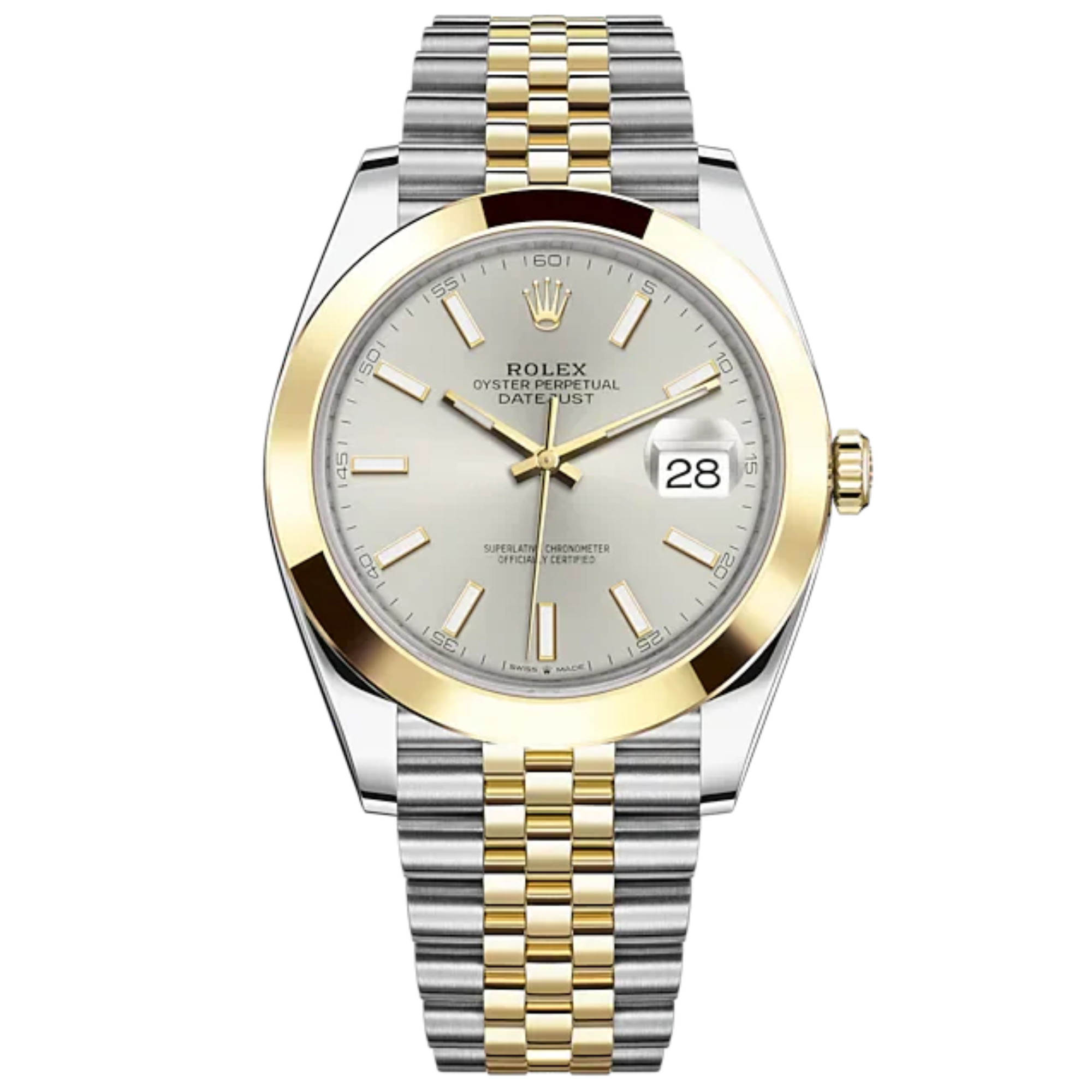 Datejust 41 41mm Jubilee Bracelet Oystersteel and Yellow Gold with Silver Dial Yellow Gold Bezel - Rolex