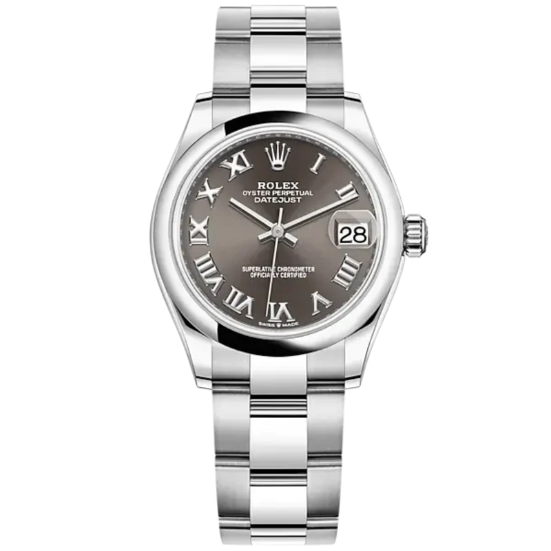 Datejust 31 31mm Oyster Bracelet Oystersteel with Dark Grey Roman Dial Oystersteel Bezel - Rolex