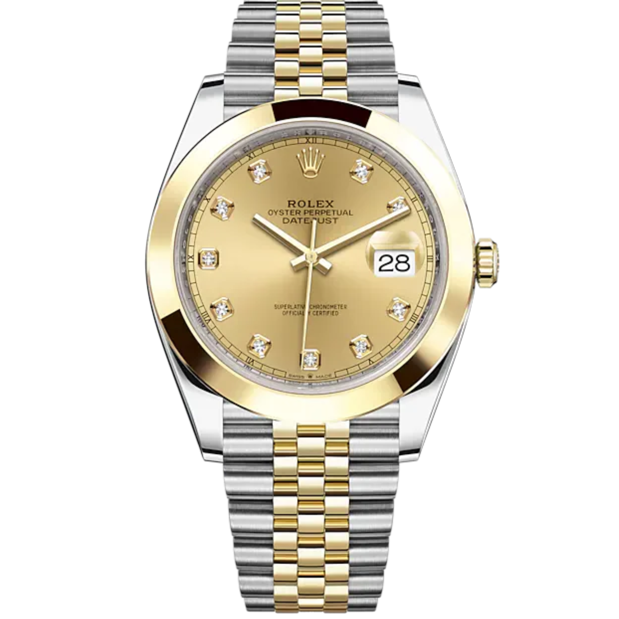 Datejust 41 41mm Jubilee Bracelet Oystersteel and Champagne-Colour Diamond-Set Dial Yellow Gold Bezel - Rolex