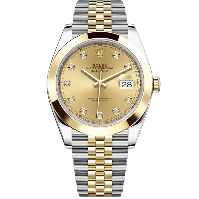 Datejust 41 41mm Jubilee Bracelet Oystersteel and Champagne-Colour Diamond-Set Dial Yellow Gold Bezel - Rolex