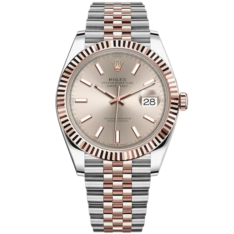 Rolex Datejust Ref. 126331 41MM Two Tone RG/SS Sundust Dial Fluted Bezel on Jubilee - Rolex