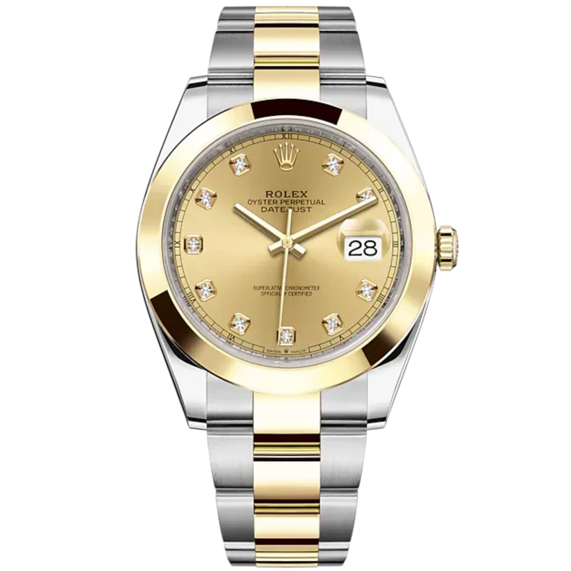 Datejust 41 41mm Oyster Bracelet Oystersteel and Yellow Gold with Champagne-Colour Diamond-Set Dial Yellow Gold Bezel - Rolex