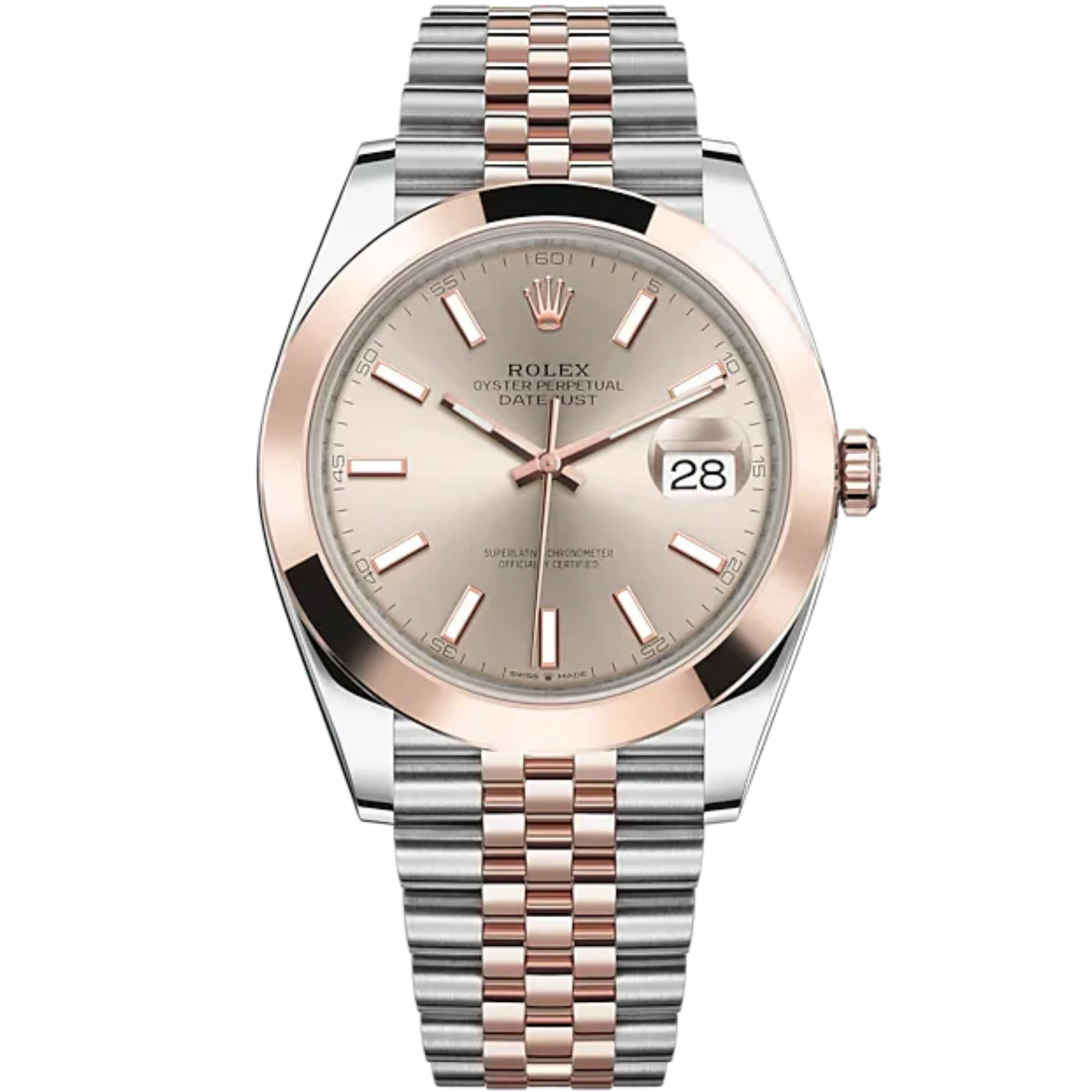 Datejust 41 41mm Jubilee Bracelet Oystersteel and Everose Gold with Sundust Dial Everose Gold Bezel - Rolex
