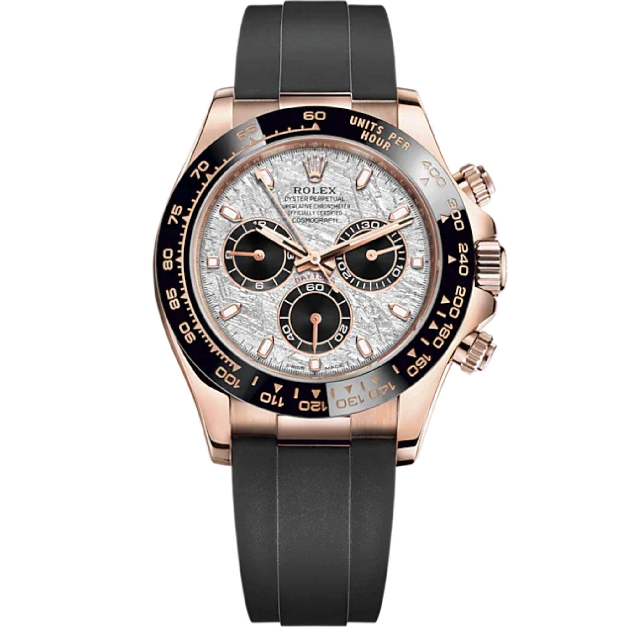Cosmograph Daytona 40MM Oysterflex Bracelet Meteorite and Black Dial Black Cerachrom Bezel With Tachymetric Scale and Rose Gold Case - Rolex