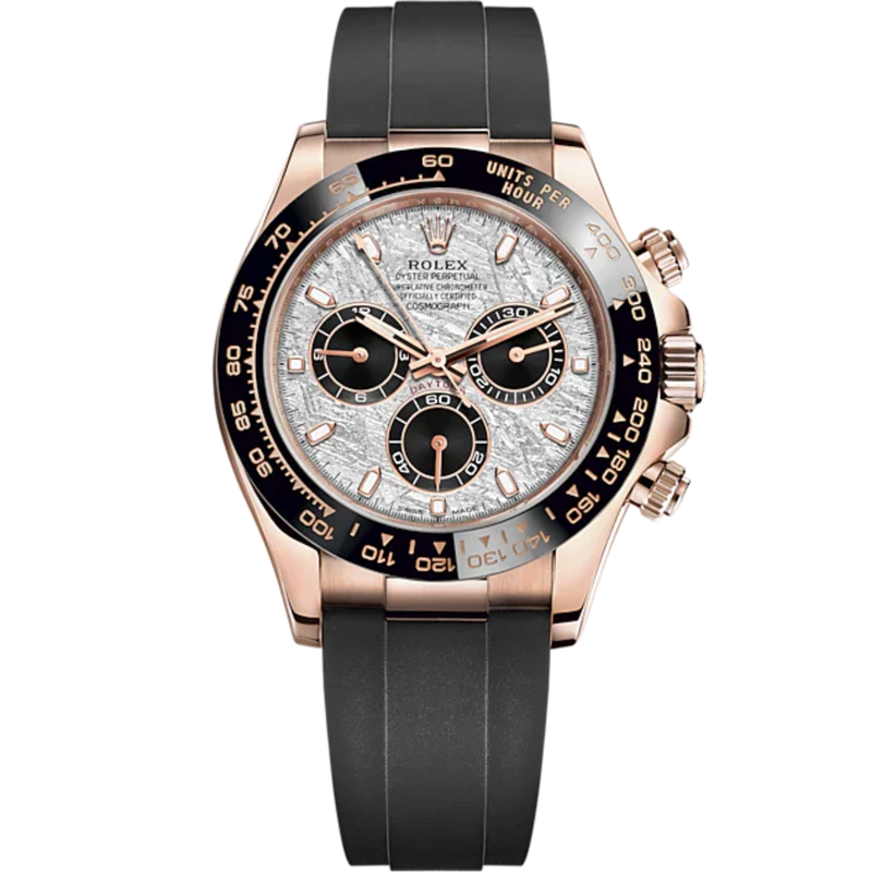 Cosmograph Daytona 40MM Oysterflex Bracelet Meteorite and Black Dial Black Cerachrom Bezel With Tachymetric Scale and Rose Gold Case - Rolex