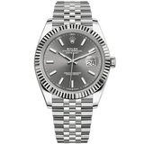Datejust 41 41mm Jubilee Bracelet Oystersteel and White Gold with Slate Dial Fluted Bezel