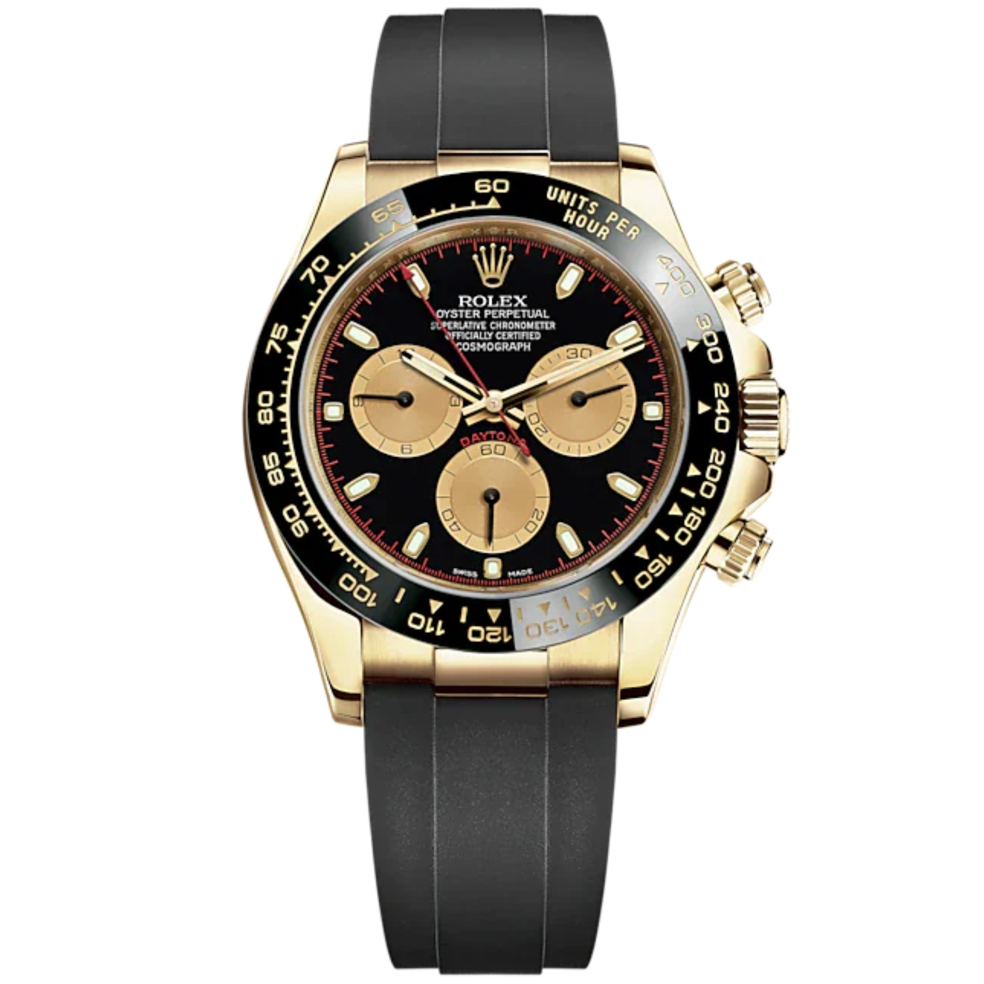 Cosmograph Daytona 40MM Oysterflex Bracelet Intense Black and Champagne-Colour Dial Black Cerachrom Bezel With Tachymetric Scale - Rolex