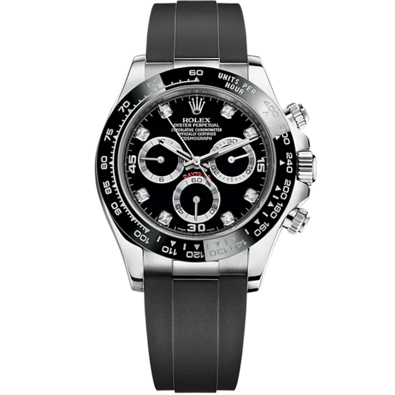 Cosmograph Daytona 40MM Oysterflex Bracelet Black and Diamond-Set Dial Black Cerachrom Bezel With Tachymetric Scale - Rolex