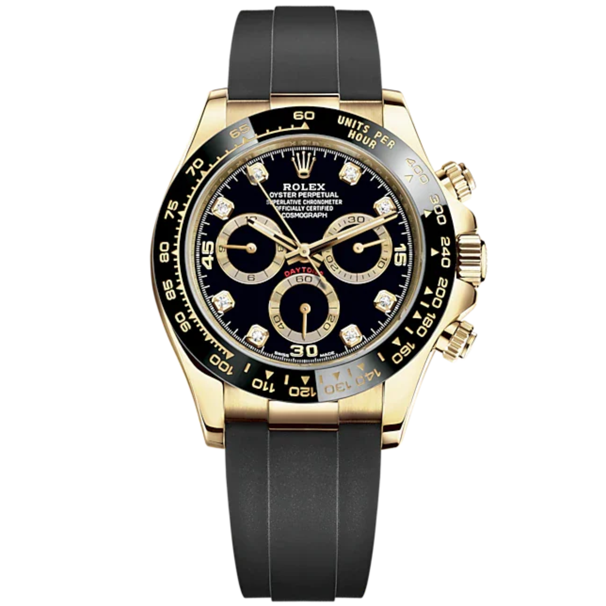 Cosmograph Daytona 40MM Cosmograph Daytona Oysterflex Bracelet Black and Diamond-Set Dial Black Cerachrom Bezel With Tachymetric Scale - Rolex