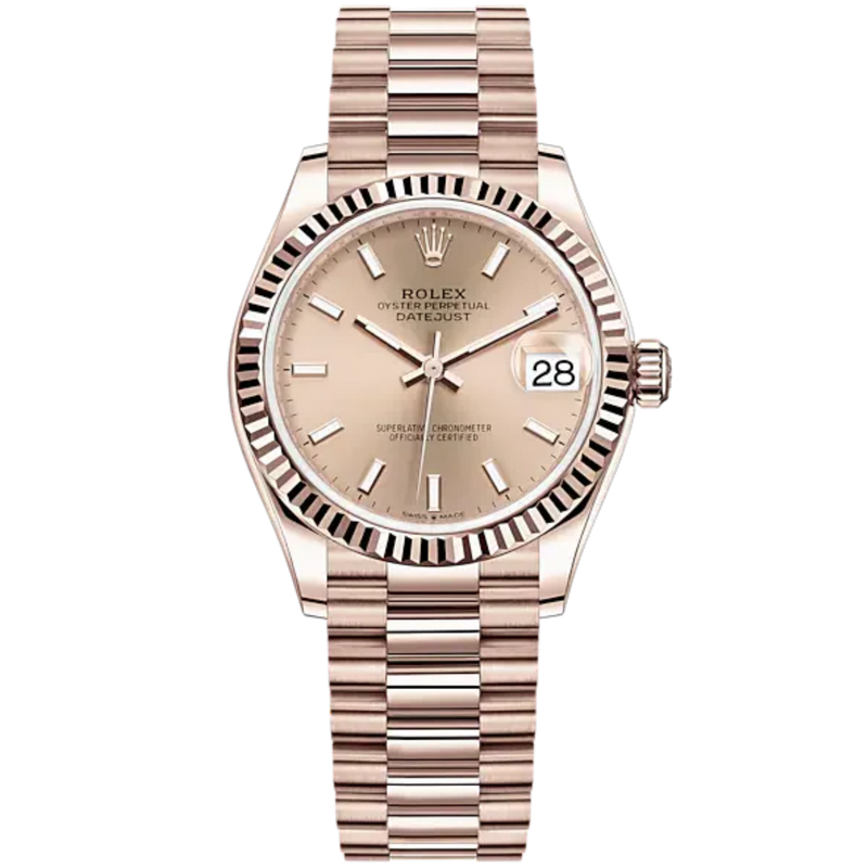 Datejust 31 31mm Oyster Bracelet Oystersteel and 18 CT Everose Rose Gold with Rosé-Colour Dial Fluted Bezel - Rolex