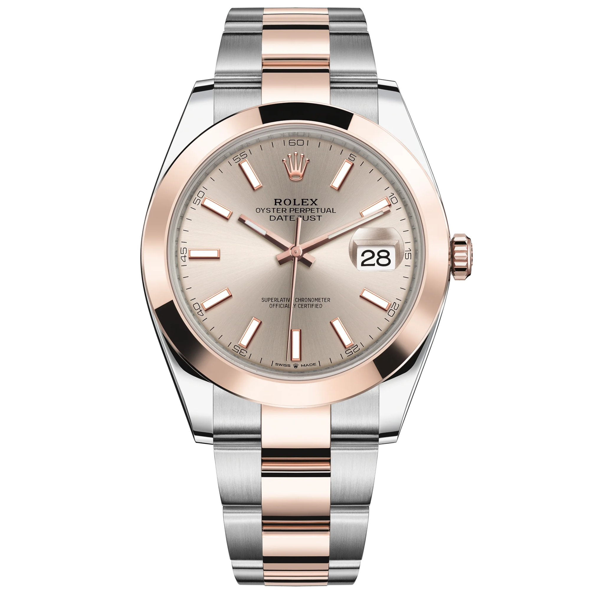 Datejust 41 41mm Oyster Bracelet Oystersteel and Everose Gold with Sundust Dial Everose Gold Bezel - Rolex