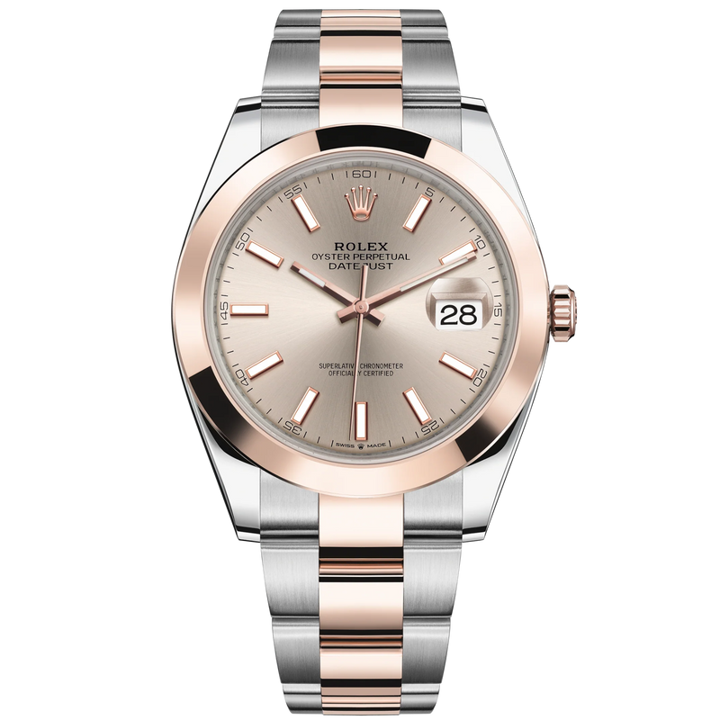 Datejust 41 41mm Oyster Bracelet Oystersteel and Everose Gold with Sundust Dial Everose Gold Bezel - Rolex
